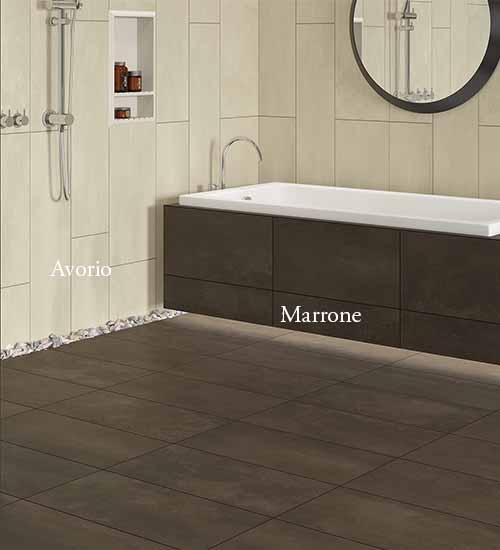 Modulor Marrone & Avorio WoodLook Tile Plank Room View